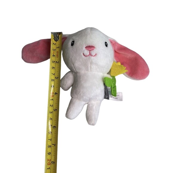 HALLMARK Bunny Rabbit Plush Holding Flower Stuffed Animal 5" Pink White - Picture 8 of 13